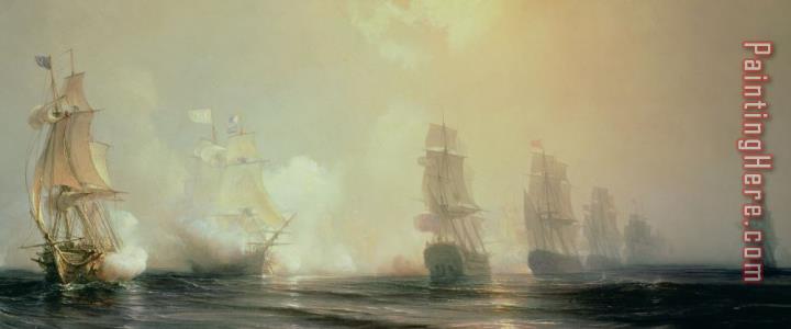 Jean Antoine Theodore Gudin Naval Battle in Chesapeake Bay